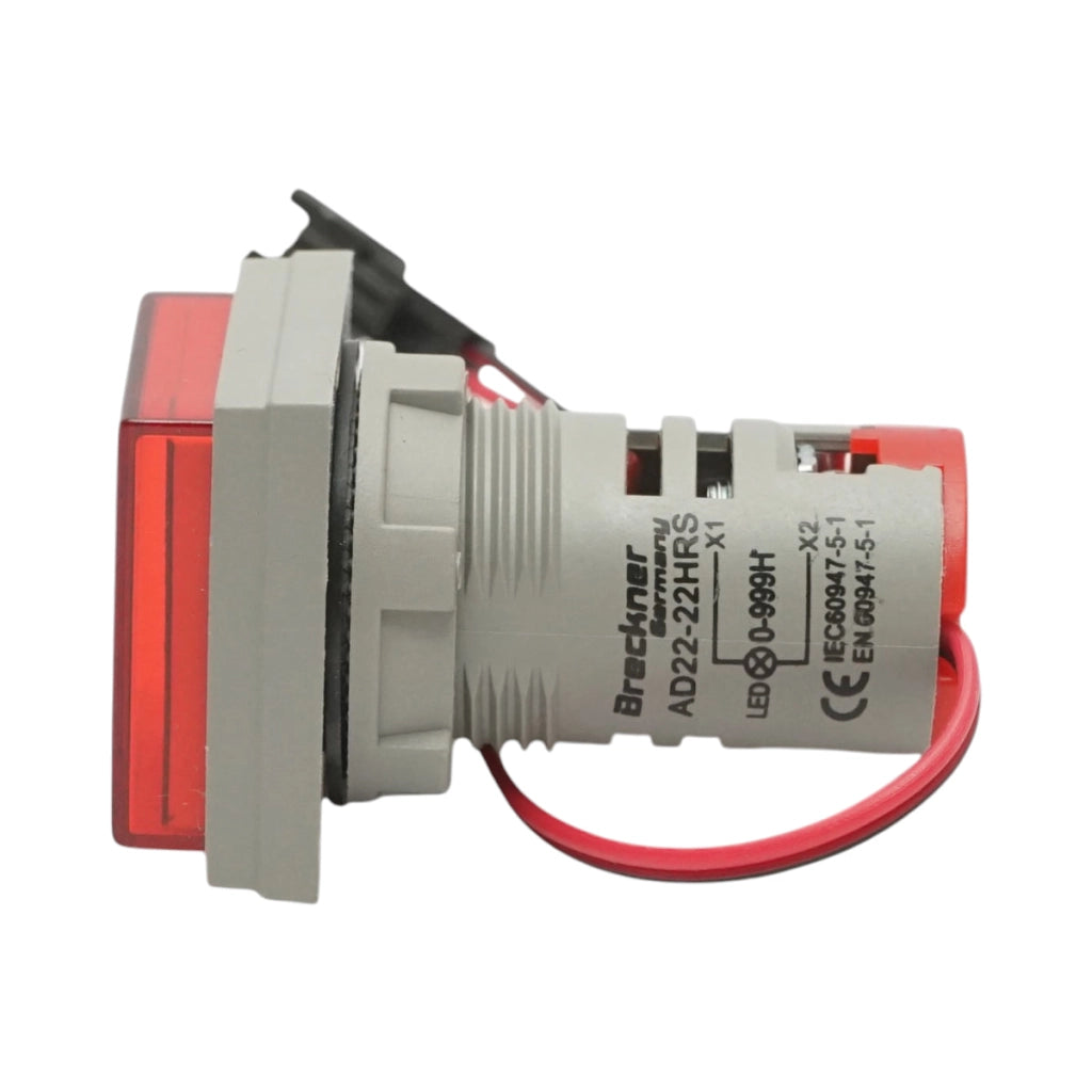 Indicatore digitale delle ore di funzionamento LED rosso 0-999H, 220V/380V AC Ø 22mm Breckner Germany