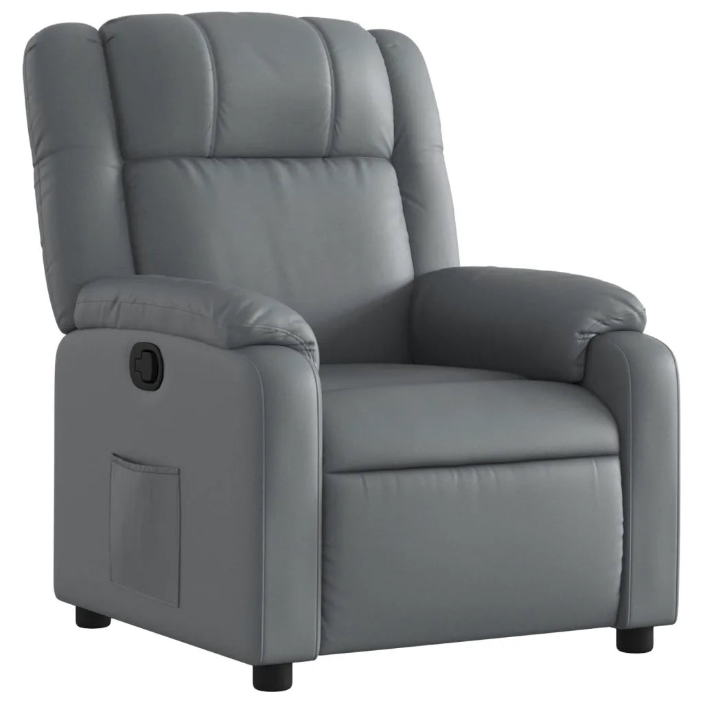 Poltrona Reclinabile Grigia in Similpelle 373525