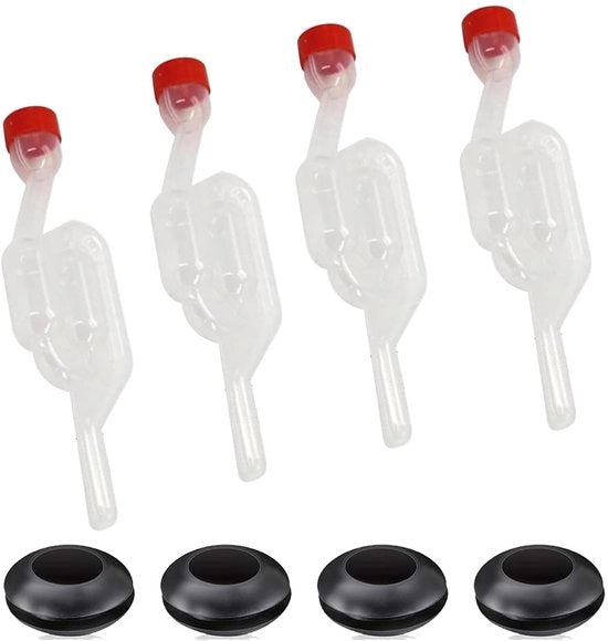 Set di fermentazione 4 pezzi - Set di fermentazione - Valvole di aerazione - Bocchette di lievitazione - Riciclabile - Materiale alimentare sicuro