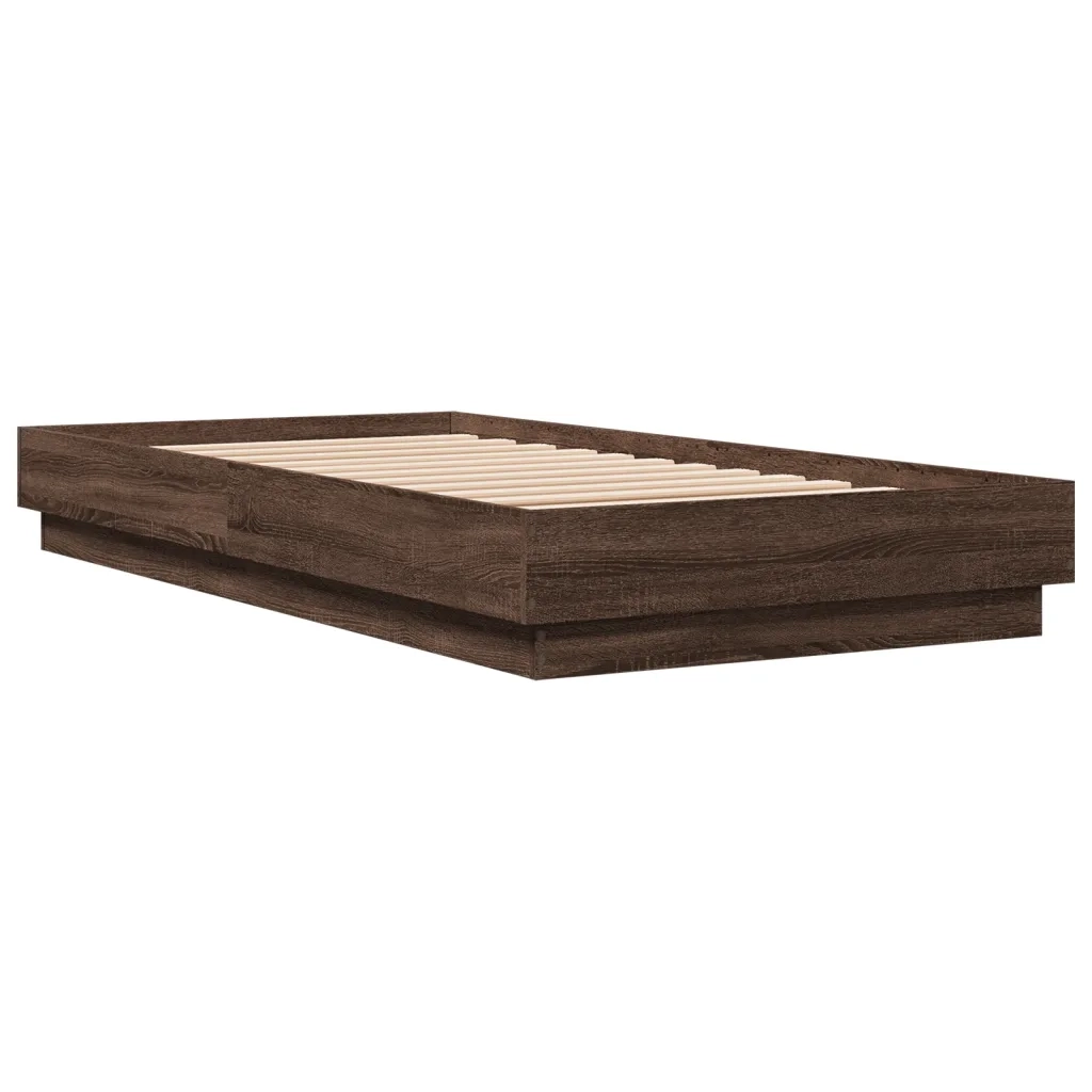 Giroletto senza Materasso-Struttura Letto Rovere Marrone 75x190cm in Truciolato 741376