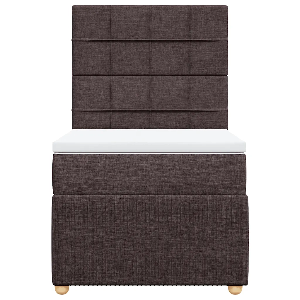 Giroletto a Molle con Materasso Marrone Scuro 90x200 cm Tessuto 3291942
