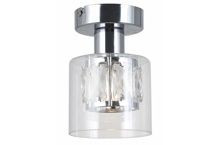 Plafoniera Elmo cromata con cristallo 1xE14 40W Reality