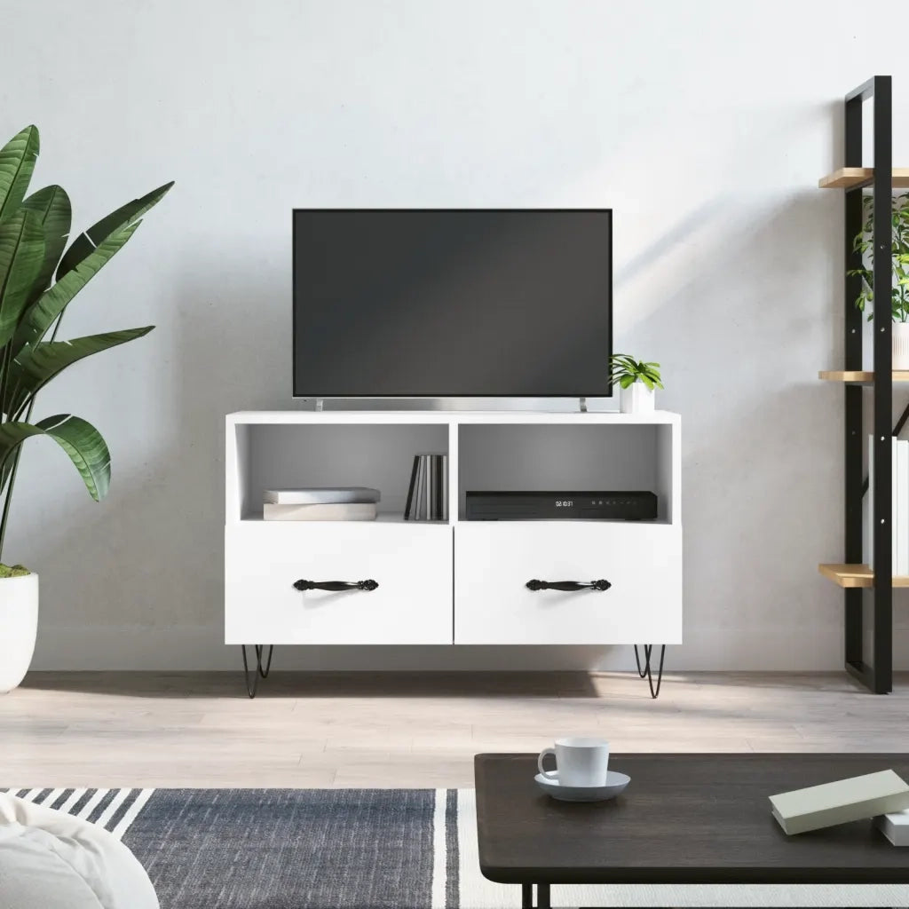 Mobile TV | Armadietto TV | Mobile Porta TV Bianco 80x36x50 cm in Legno Multistrato
