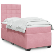 Giroletto a Molle con Materasso Rosa 100x200 cm in Velluto 3290839