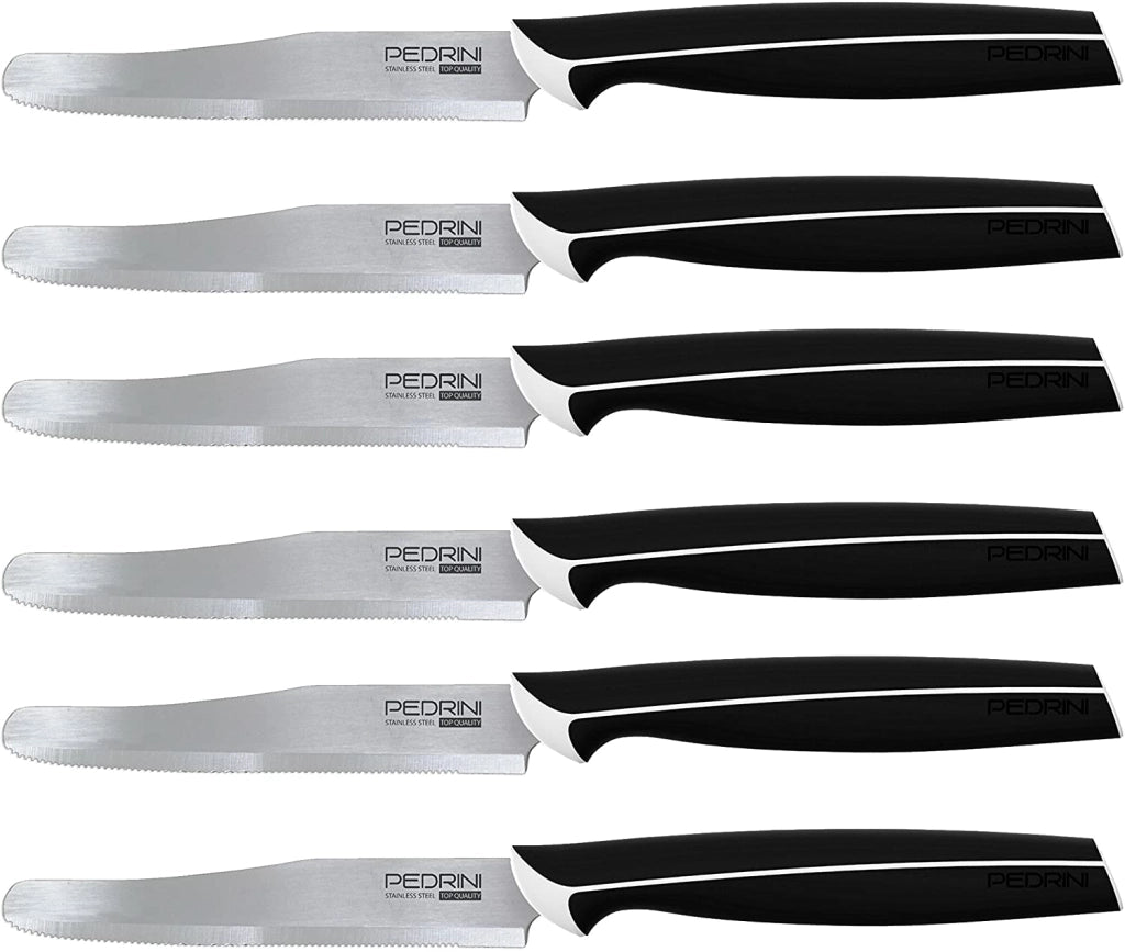PEDRINI MASTER SET 6 COLTELLI DA TAVOLA ACCIAIO INOSSIDABILE NERO