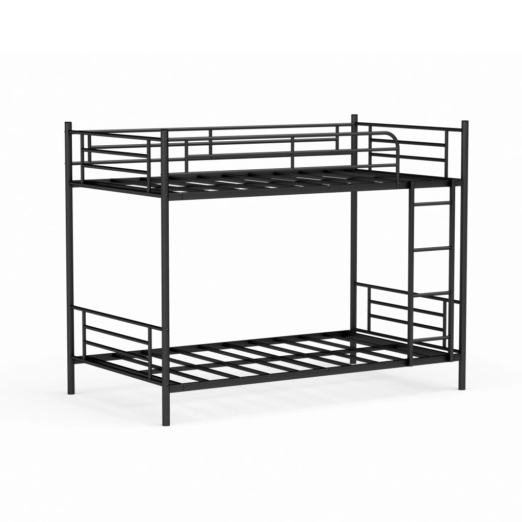 Letto castello 90x190 scala metallo ringhiera alta ferro nero