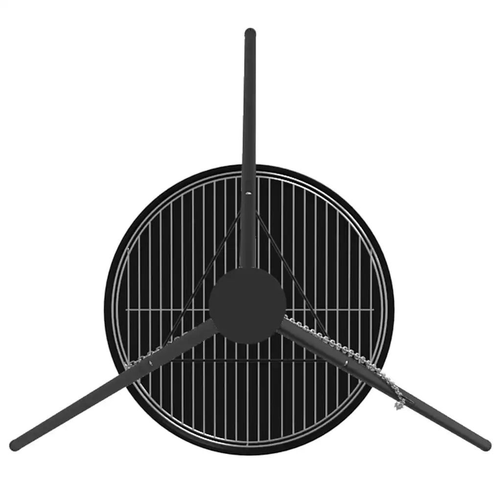 Treppiede da Campeggio 3 pcs Nero Acciaio 42010332
