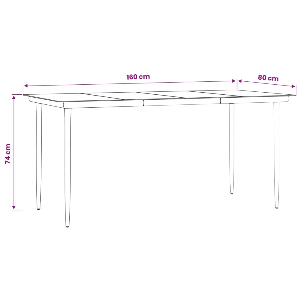 Set da Pranzo per Giardino 7 pz Grigio chiaro polyrattan 3261716