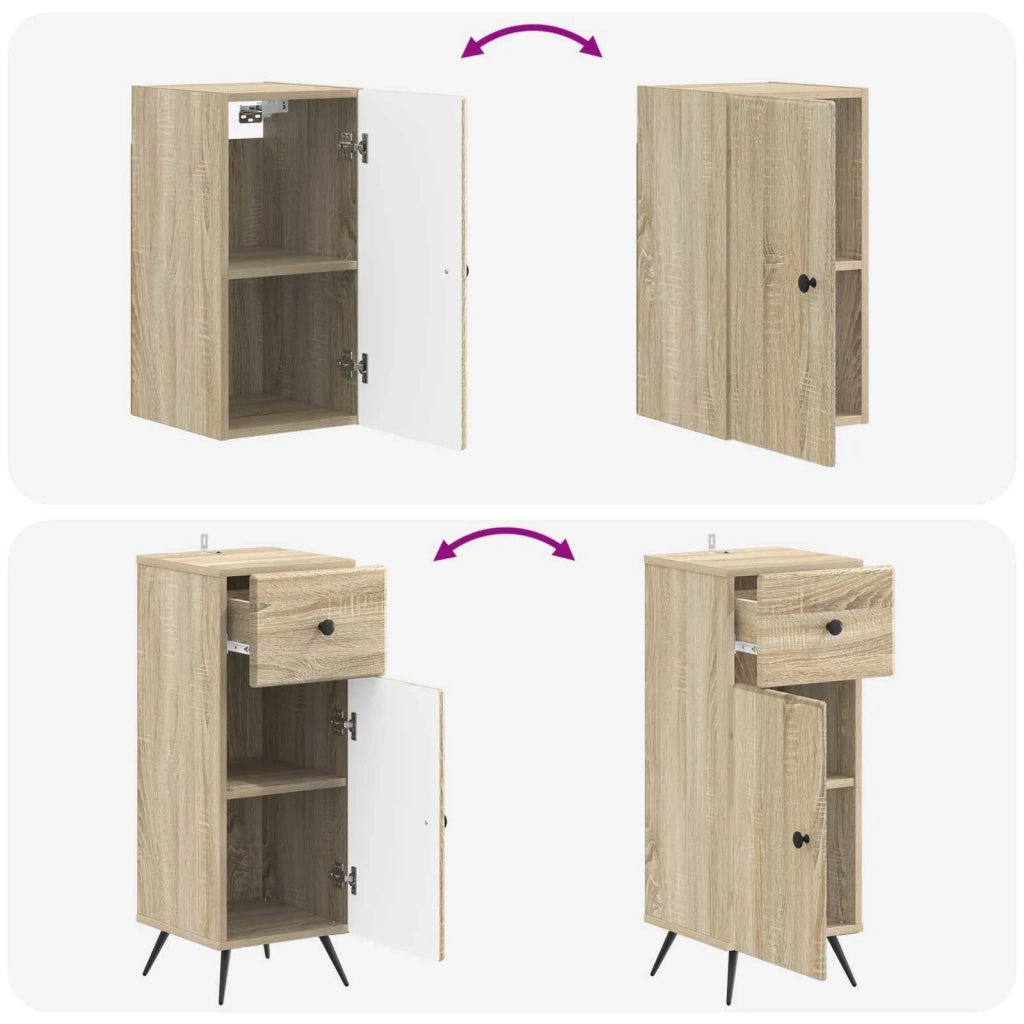 Set di Mobili da Bagno da 4 Pezzi BREDA Rovere Sonoma 3417965