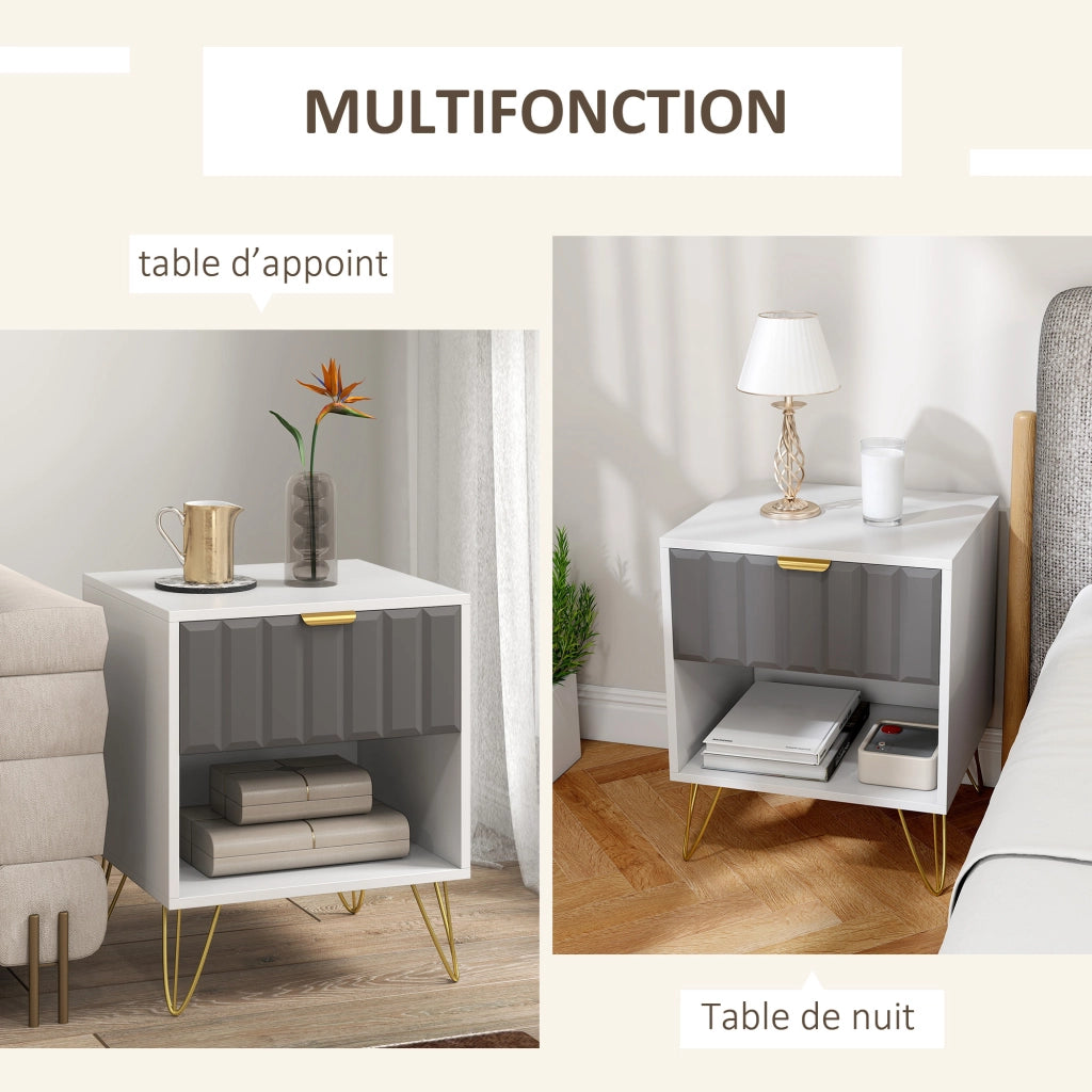 Comodino ¨C zephmum ¨C bianco 45x40x55