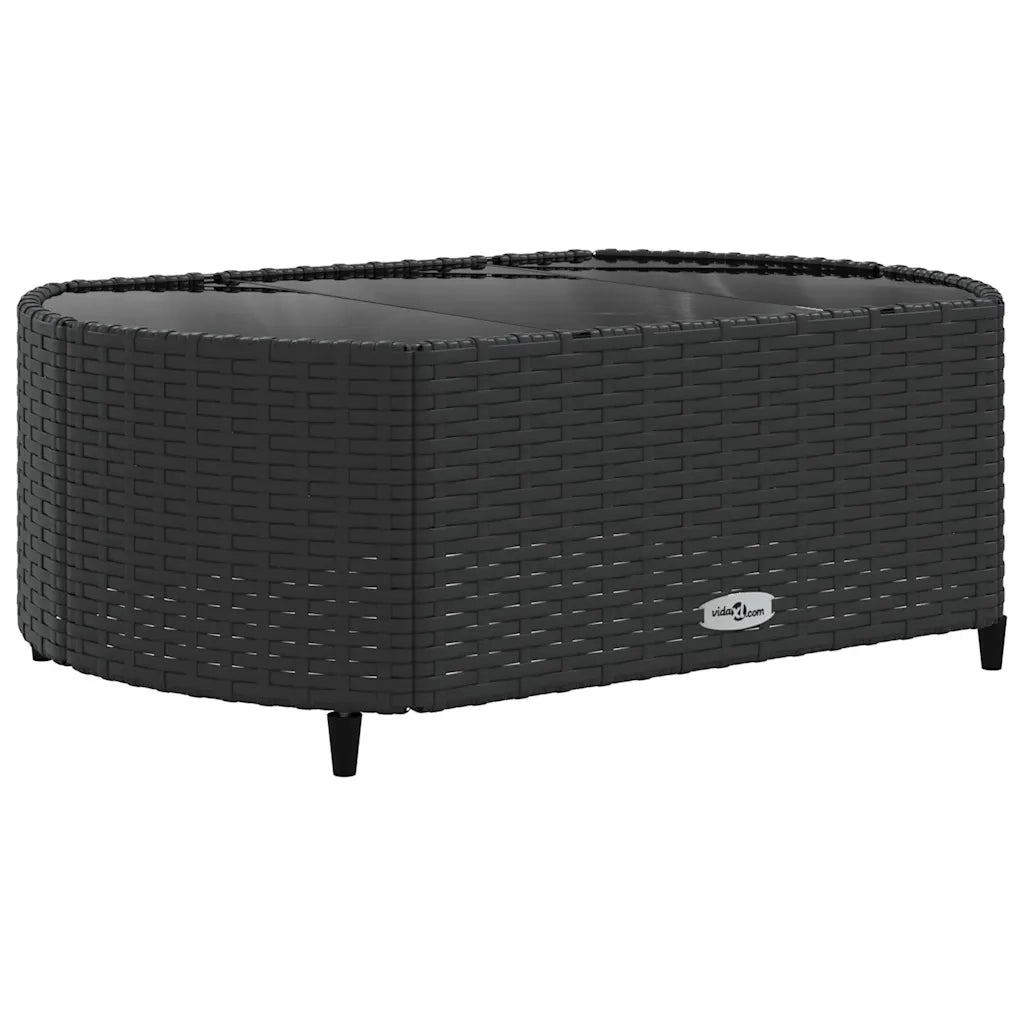 Set Divani da Giardino con Cuscini 7pz Nero Polyrattan
