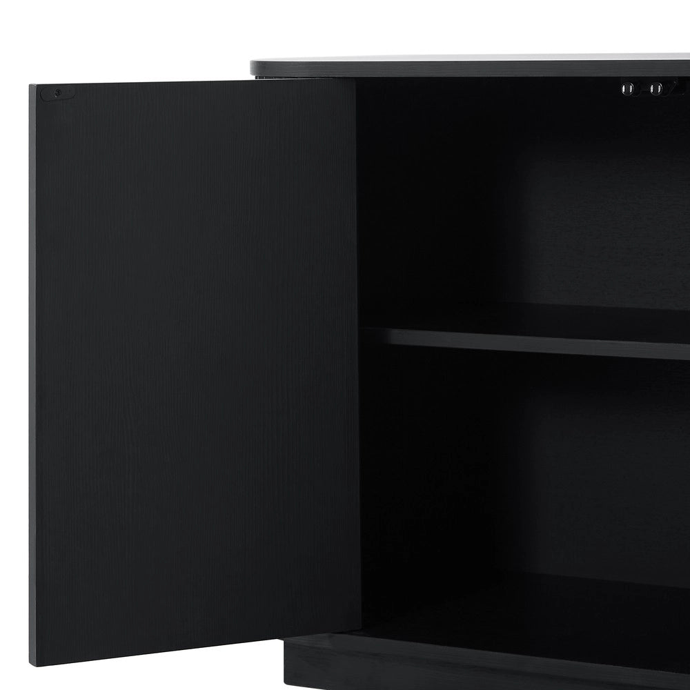 Credenza Buffet TV ¨C MINIMAL ¨C Nero, Legno, 162.5x38x61 cm