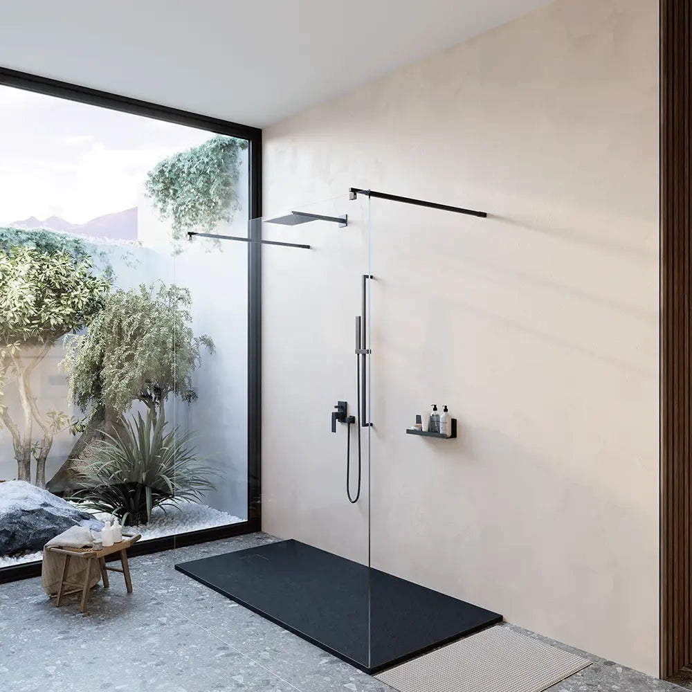 Piatto doccia 90x170 cm colore nero effetto pietra | Samos