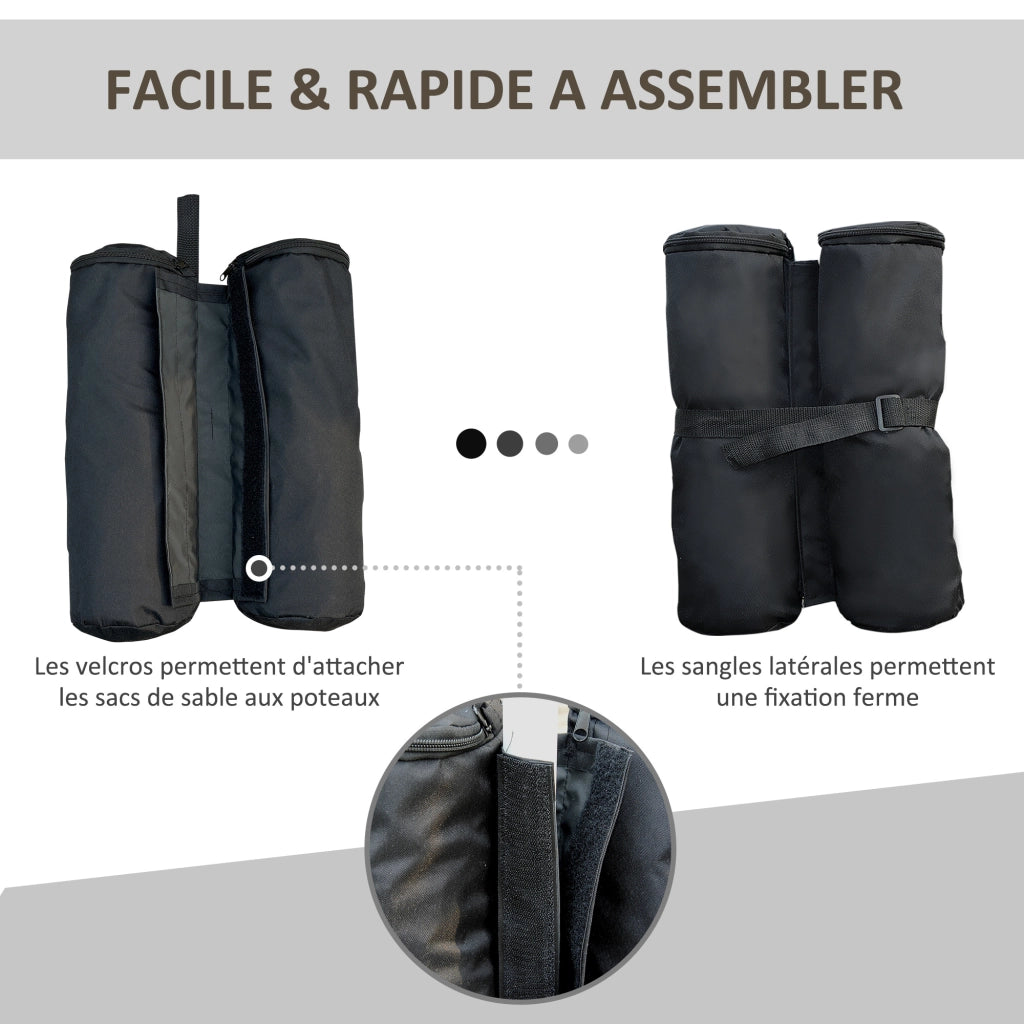 Sacchi di Zavorra per Gazebo ¨C Zephmum ¨C Nero 4 Pz