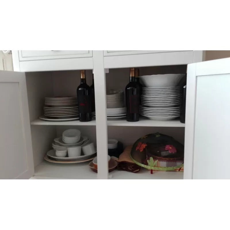 Set 2 credenze classiche legno shabby chic bianco opaco - Mobili 2G
