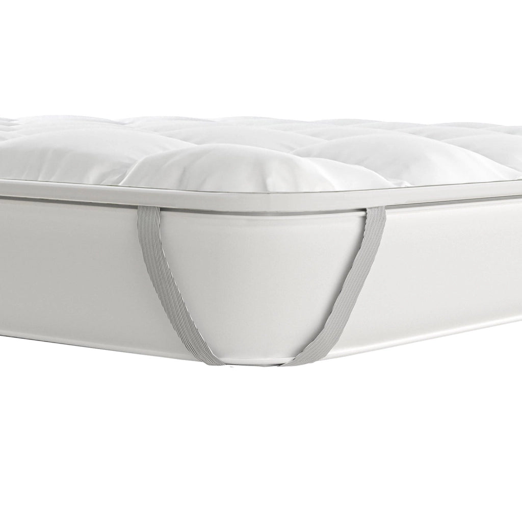 Topper Singolo Trapuntato 300 gr/mq con Elastici Basic Bianco