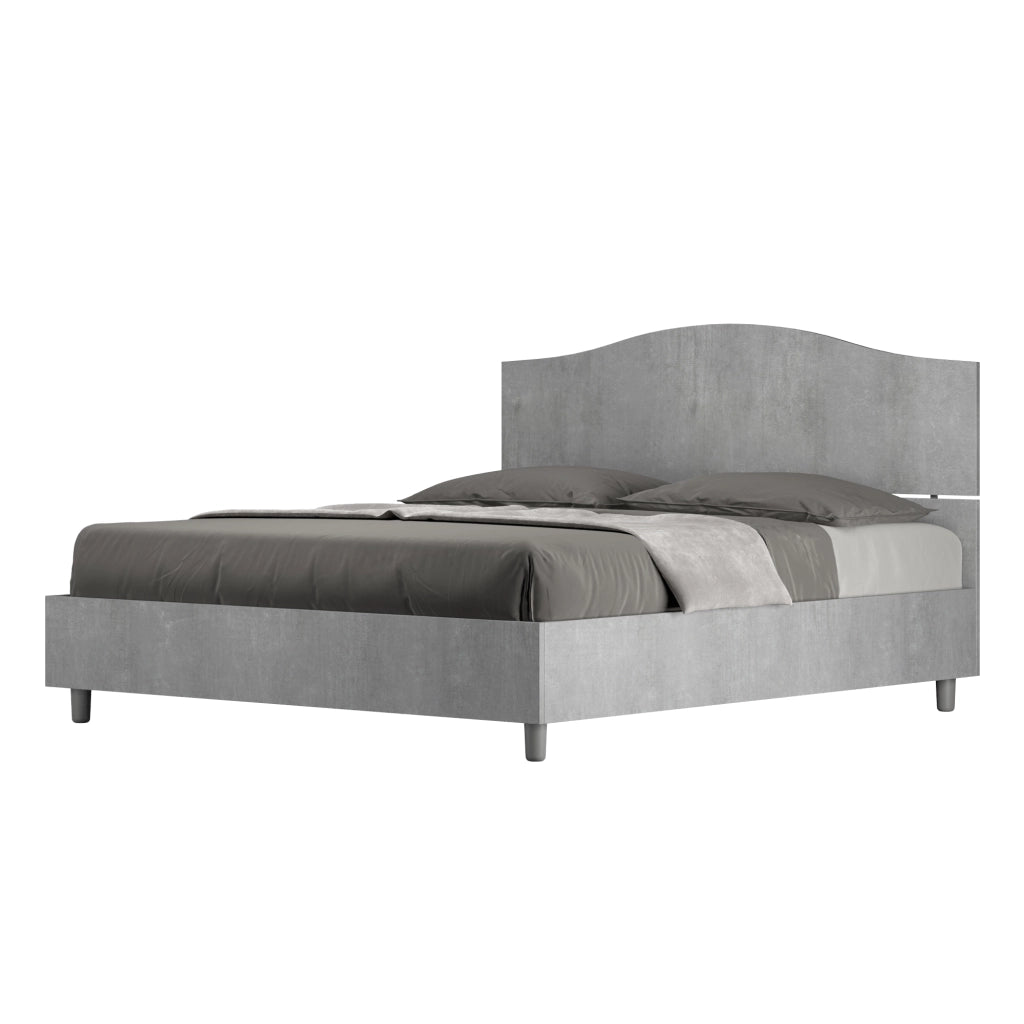 BS COM Letto matrimoniale con rete 160x190 cemento