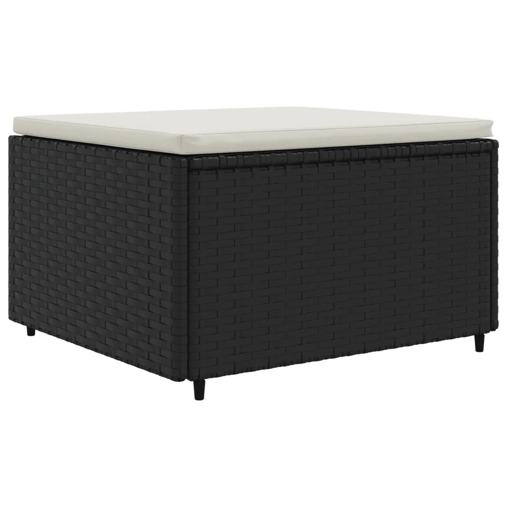 Set Divani da Giardino 4 pz con Cuscini Nero in Polyrattan 3308048