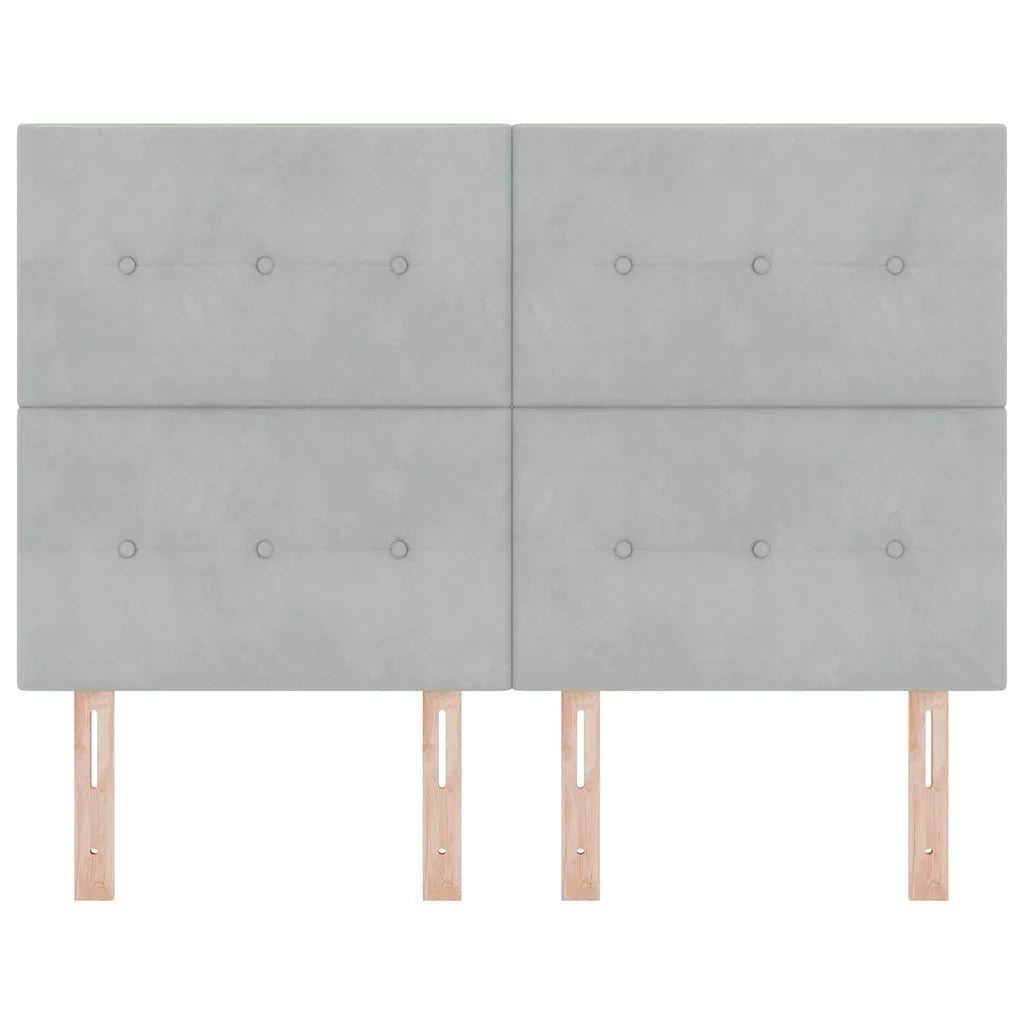 Testiera | Testata Grigio chiaro 144 cm Velluto