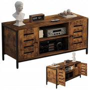 MOBILE TV CON 2 ANTE STILE VINTAGE LOFT, MARRONE RUSTICO, 110 CM