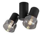 Plafoniera loft nera 2 spot orientabili E14 Rabalux Hatice