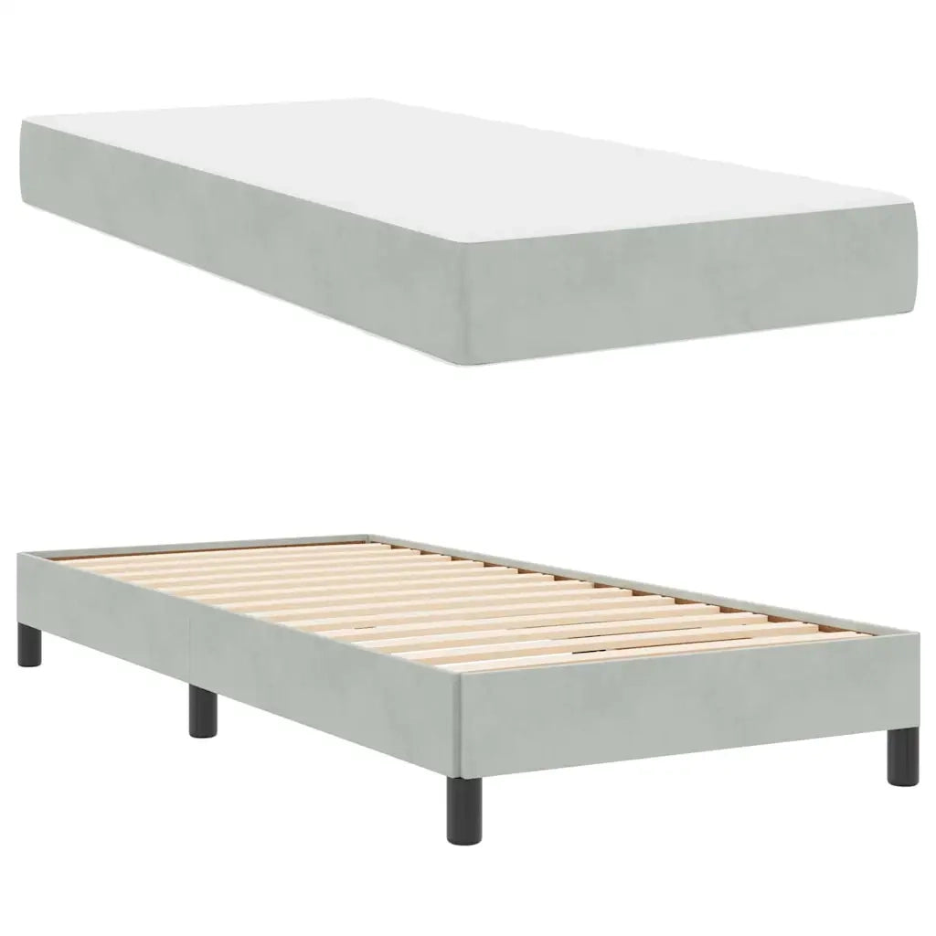 Letto a molle con materasso Grigio chiaro 90 x 190 cm Tessuto 3398659