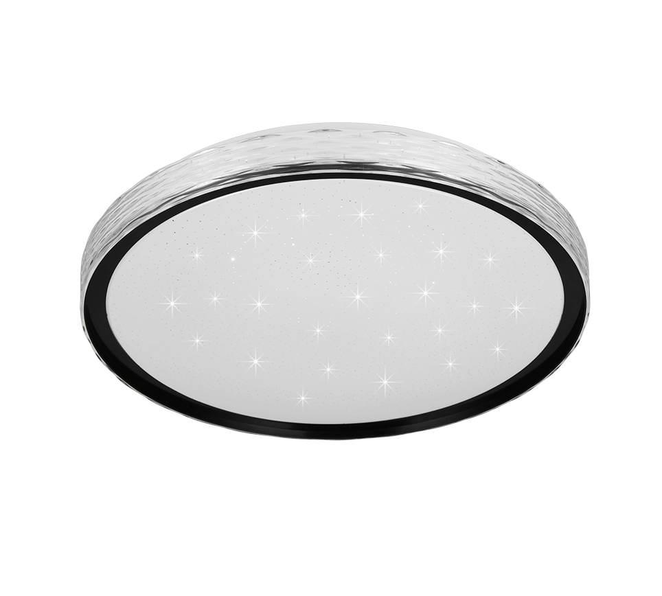 Plafoniera LED cielo stellato, metallo, nero, D 40 cm, Varda