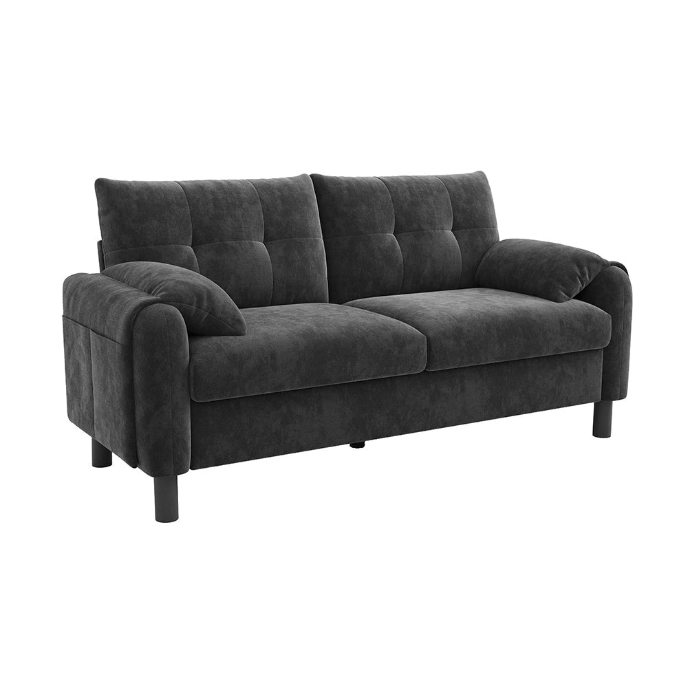 Divano 2 posti - Xylo - Chenille, stile scandinavo, grigio