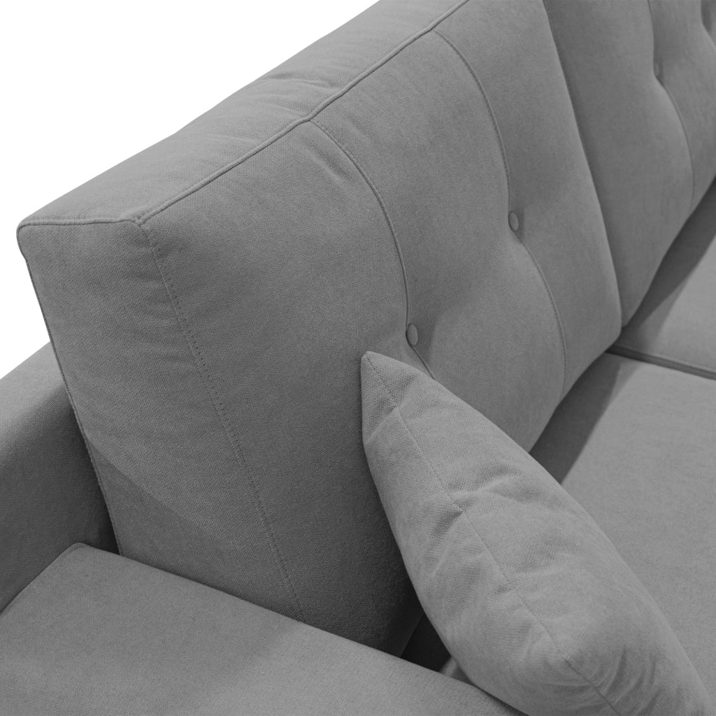 Danish Divano moderno in tessuto morbido impermeabile T02 206 cm grigio