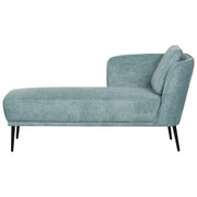 Chaise longue con cuscino in tessuto blu lato destro stile retrò