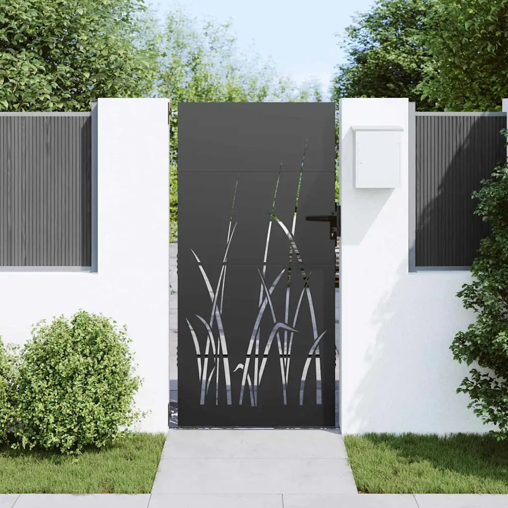 Cancello da giardino con blocco Nero 85 x 175 cm 42015867