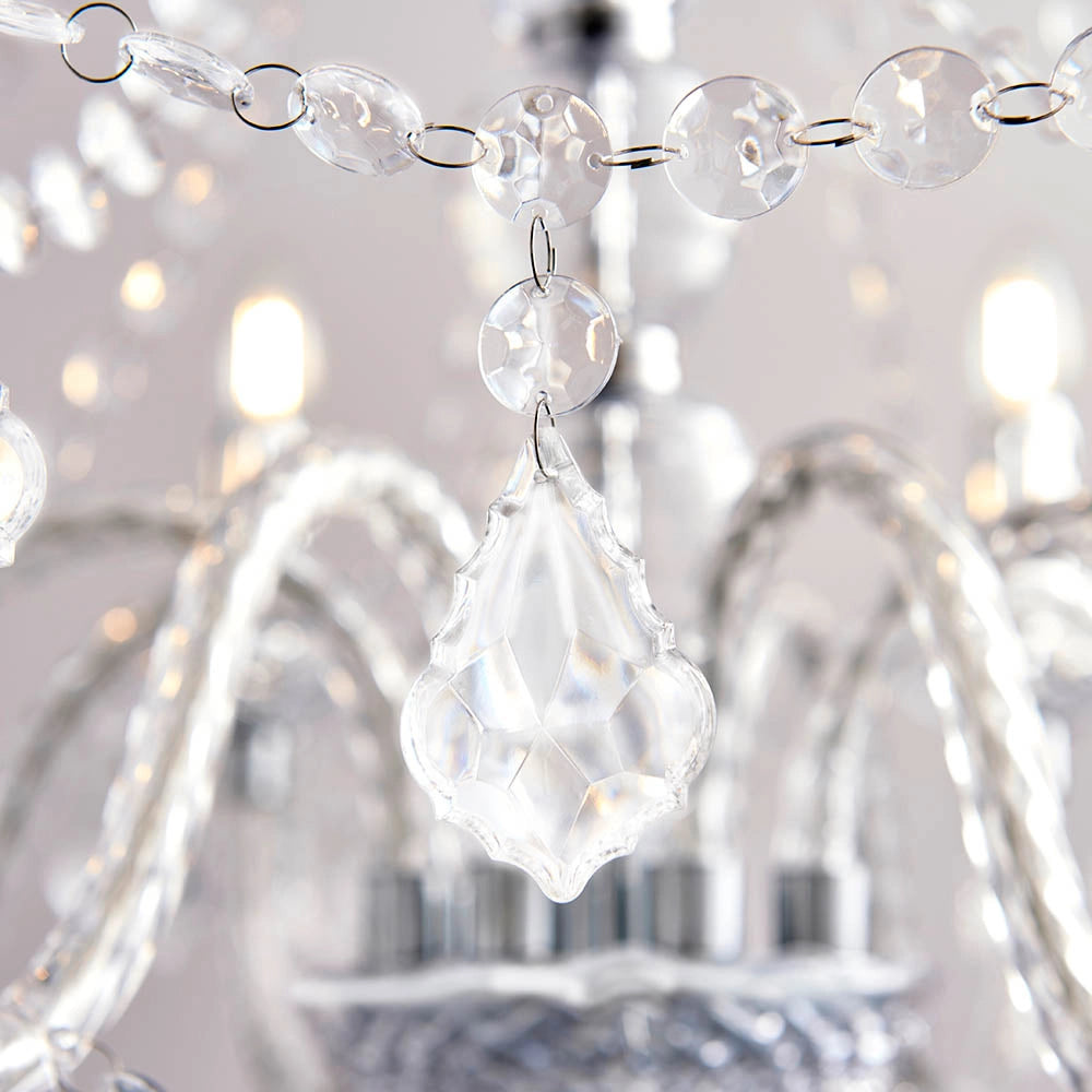 Lampadario glamour acrilico trasparente 8xE14 Clarence Endon