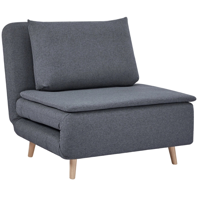Poltrona letto 3 in 1 convertibile con schienale regolabile, grigio