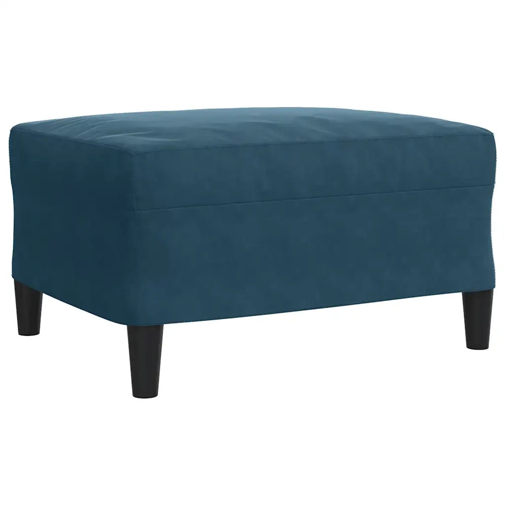 Set di Divani 4 pz con Cuscini e Rinforzi Blu in Velluto