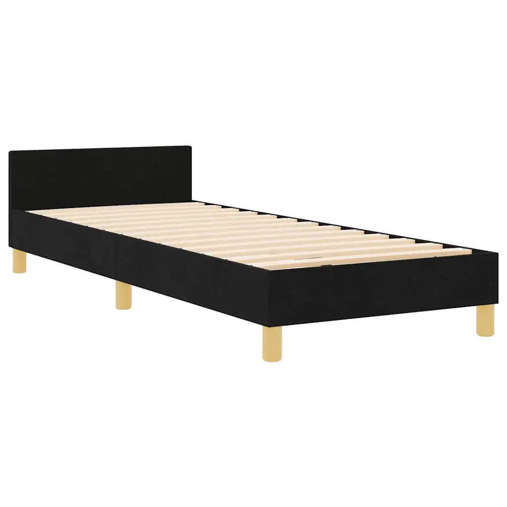 Struttura del letto con testiera Nero 80 x 200 cm Tessuto 3344608