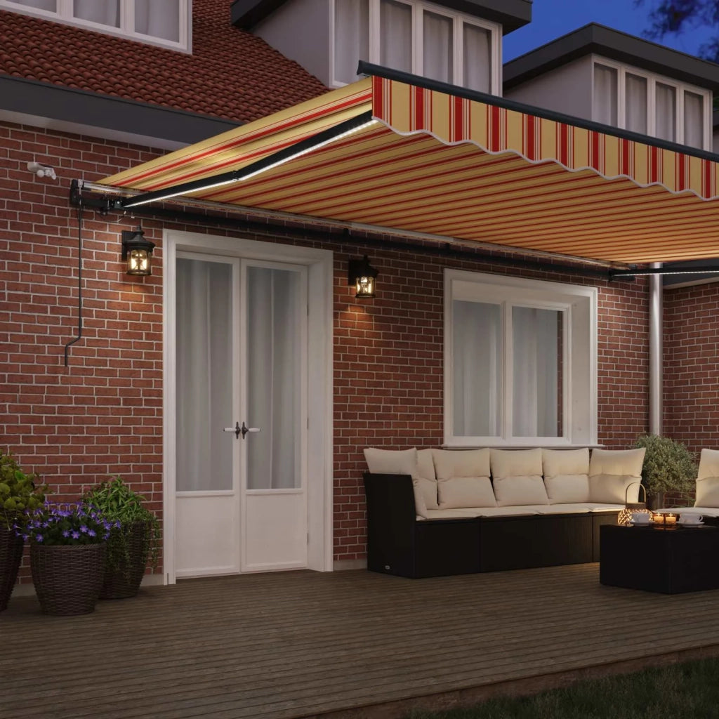 Tessuto per Tenda Giallo e Arancione 500 × 350 cm Poliestere 3331492