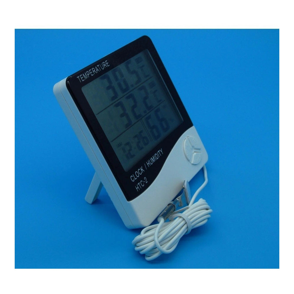 Trade Shop - Termometro Igrometro Digitale Temperatura Umidita' Ora Data Casa Htc-2 Con Sonda -
