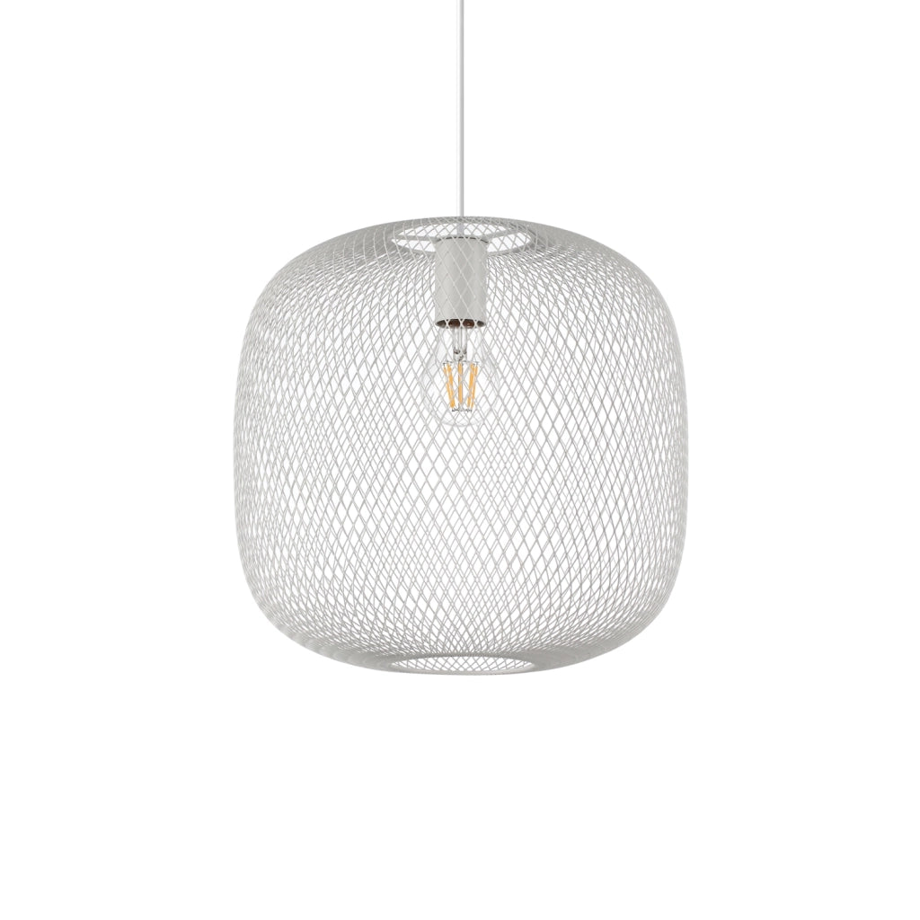 Lampadario A Sospensione Contemporaneo Net Metallo Bianco 1 Luce E27 42W