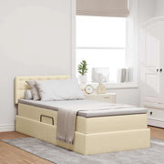 Letto con contenitore e materasso Crema 90 x 190 cm