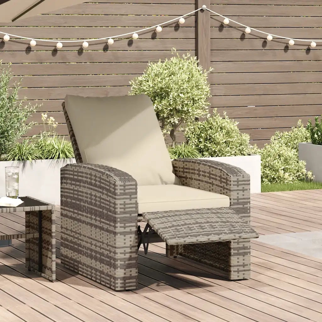 Poltrona Reclinabile Giardino Cuscini Marrone Chiaro Polyrattan CFW7934535