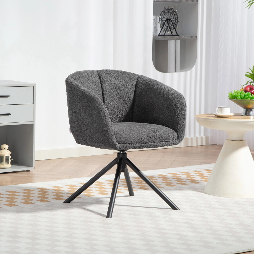 Poltrona ¨C Minimal ¨C Grigio Scuro Tessuto Girevole