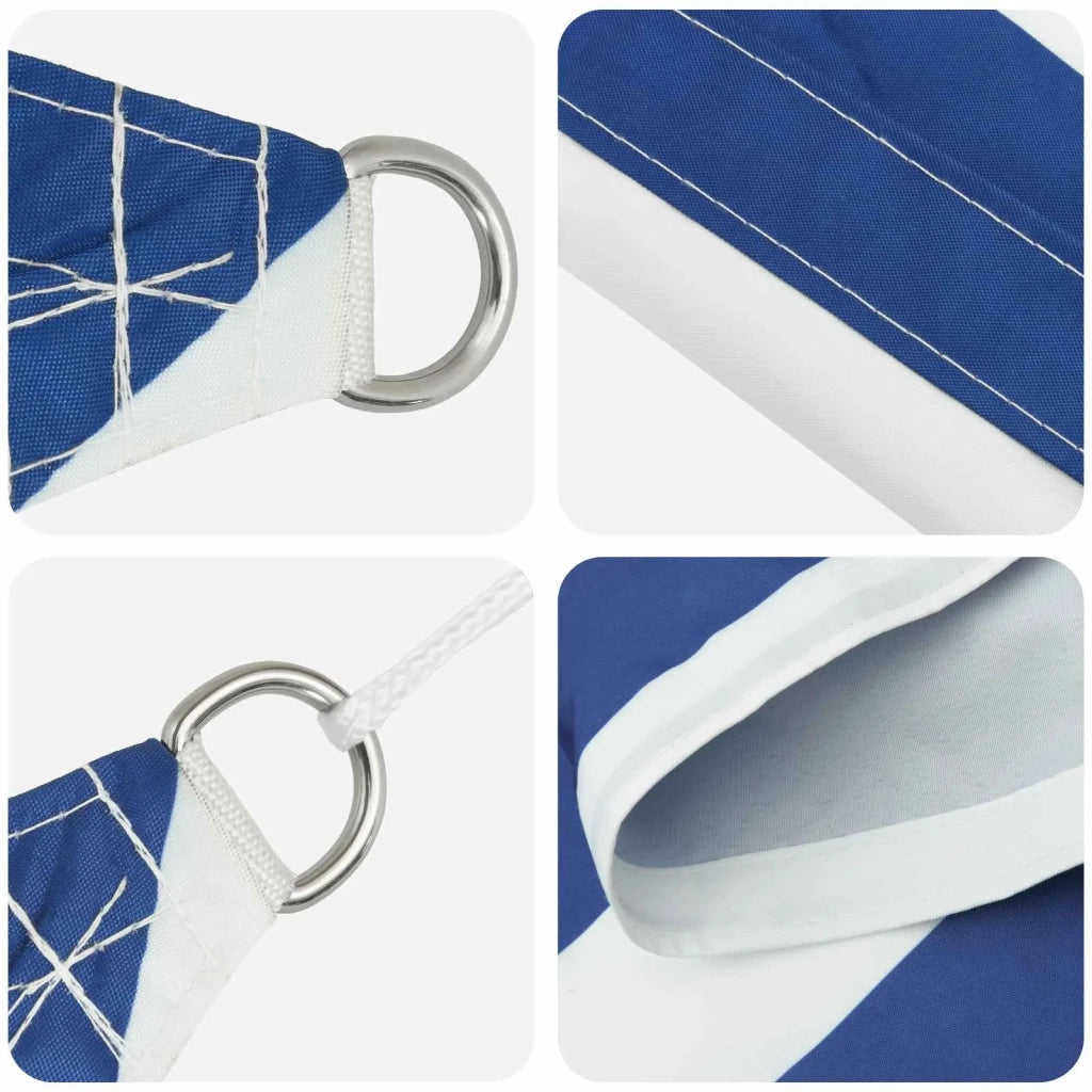 Vela Parasole | Telo Ombra | Vela da ombra solare Blu e Bianco 5 x 3 m