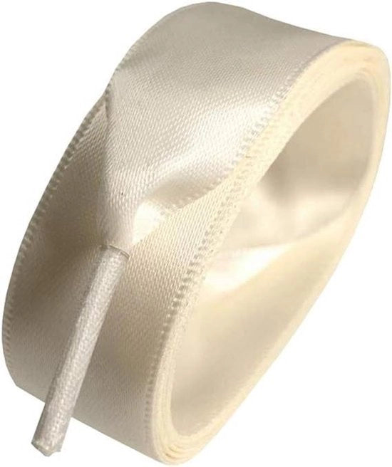 Lacci decorativi in seta crème - 2 cm larghi - 120 cm lunghi.