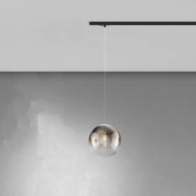Sopsensione Moderna Binario Big Eclipse Metallo Nero Vetro Bianco 1 Luce E27