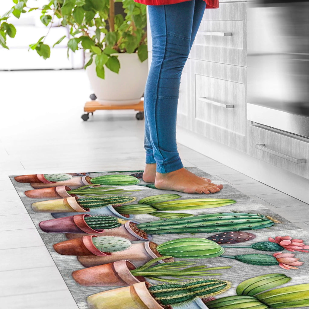 Tappeto passatoia fantasia made in Italy antiscivolo lavabile aderente Dis21 Cactus - 50x250cm
