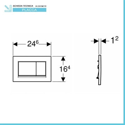 Placca di comando Geberit Sigma30 bianco lucido con inserto bianco opaco