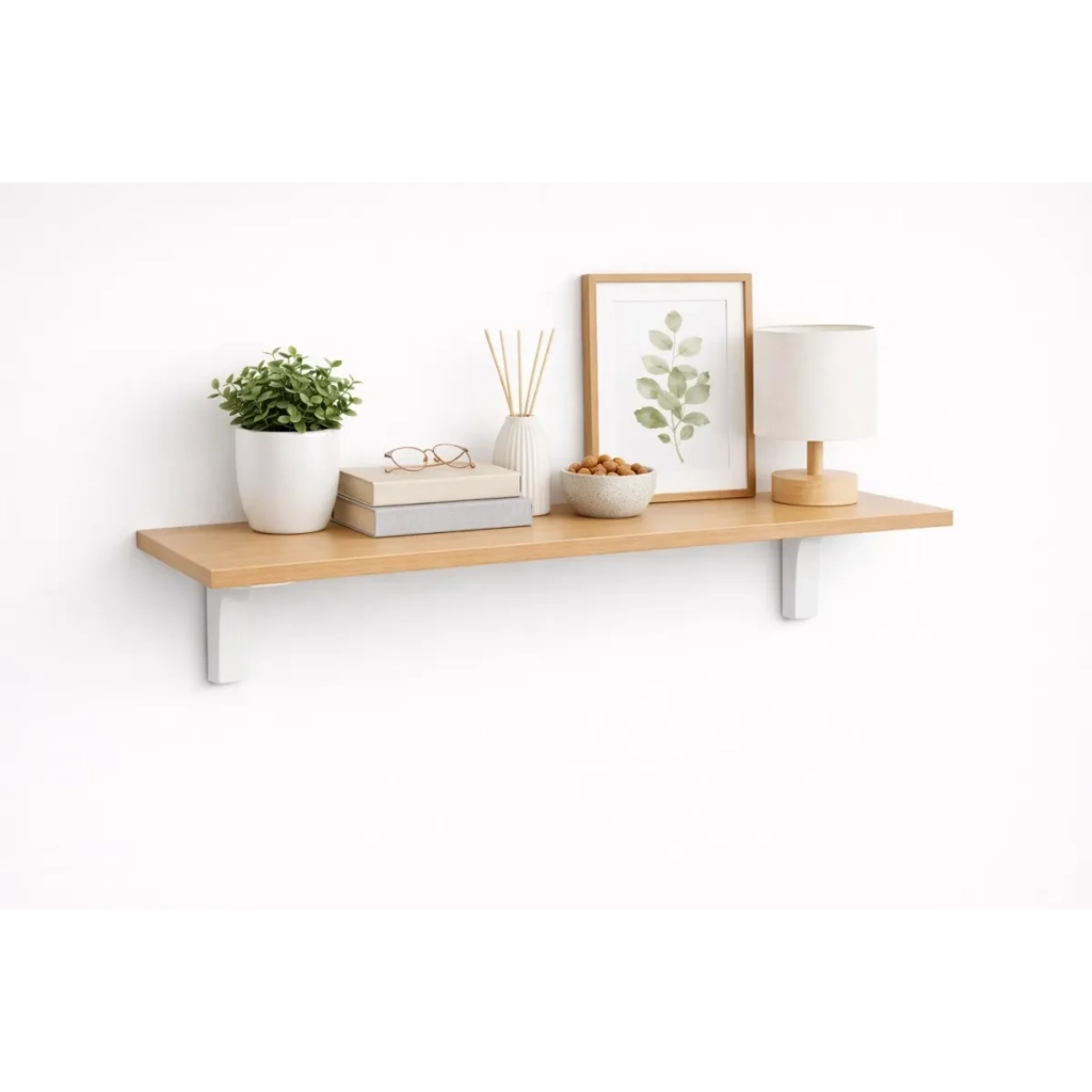 Mensola da Muro da appoggio in Legno nobilitato spessore 1,8 cm in colore Faggio 90x50 cm
