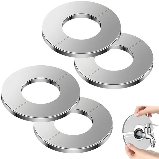 Regolatori di pressione 17 mm - 4 pezzi - Bocchetta alta - Protezione tubo - Rubinetto acqua - Acciaio inossidabile - Design compatto - Copertura radiatore