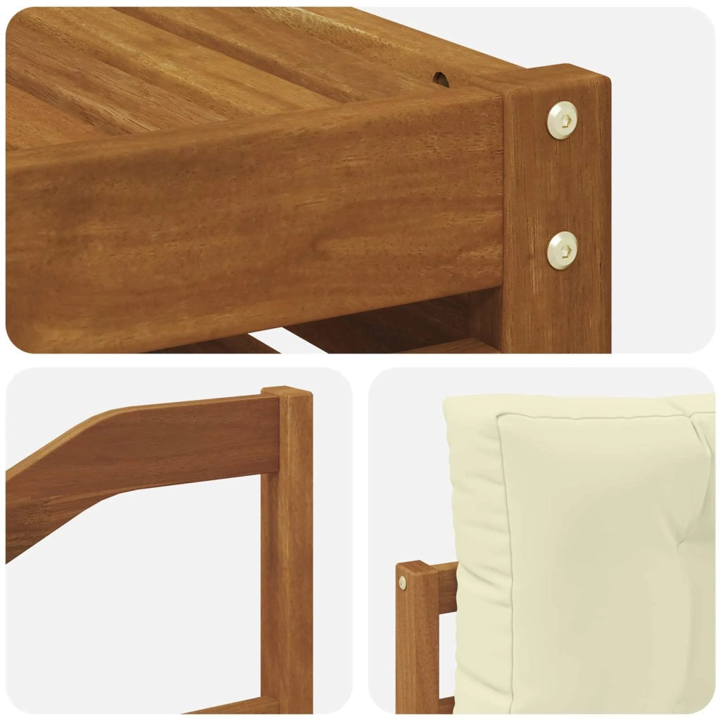 Set di divani da esterno con cuscino 6 pcs Naturale e Crema 3373035