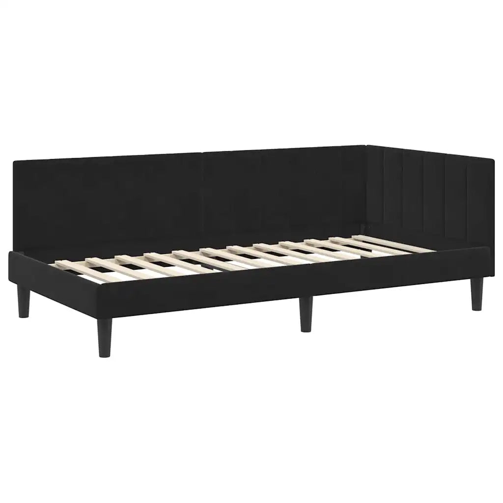 Struttura Letto Angolare con Materasso 2 pcs Nero Velluto 3393903